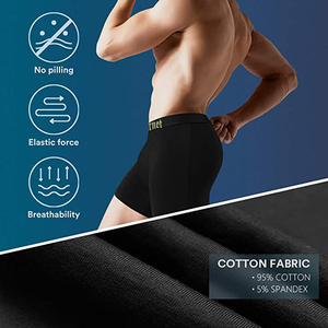 Pantalones cortos de punto de algodón para hombre, pierna larga, fitness cómodo con servicio de logotipo personalizado, <span class=keywords><strong>calzoncillos</strong></span> de talla grande <span class=keywords><strong>4XL</strong></span> para hombre - Product Image 3