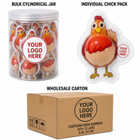 Bonbons Gélifiés en Forme de Poulet à Remplir de Confiture de Fruits, Marque Blanche, Vente en Gros pour Fêtes et Événements