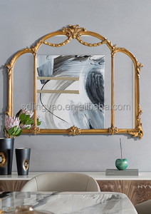 <span class=keywords><strong>Espejo</strong></span> retro tallado de estilo europeo, tres pliegues, para tocador de escritorio, para colgar en la <span class=keywords><strong>pared</strong></span>, para porche, decorativo - Product Image 5