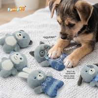 Jouet en peluche doux et froissé pour chien, avec sonnette, motif animaux thème hiver, personnalisé, vente en gros, par le fabricant Famipet