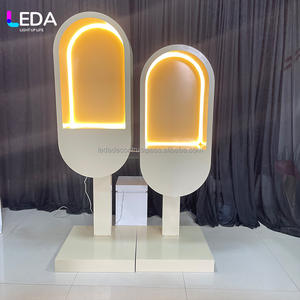 LEDA Hot Sale Custom Metal White Warm Light Message Phone Wedding Stage Telephone <b>Stand</b> <b>Backdrop</b> for Wedding Events - Product Image 1