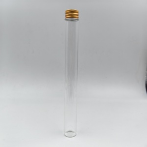20mm Dia <strong>X</strong> 180mm High Round Glass Vial <strong>Tube</strong> Sample Bottles <strong>Tubes</strong> With Tin Lids - Product Image 1