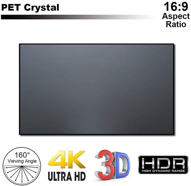 UHD High Quality UST ALR CBSP Fixed Frame Projector Screen for Laser Short Throw Projector 84 Inch 4K Projection Screen 16:9