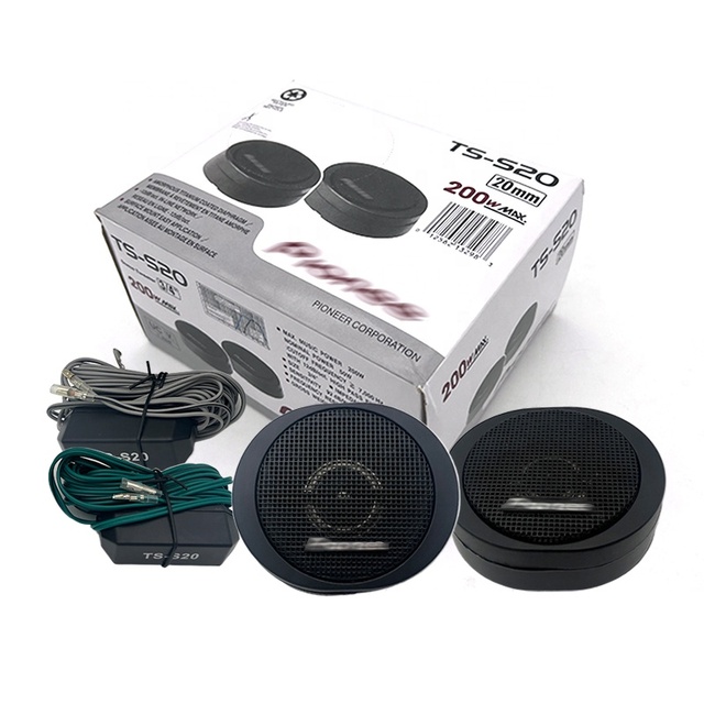 TS-S20 Dome Tweeter 3KHz-26KHz 4 Ohms Max 200W 50W RMS Iron Black 20mm 12V Small Speaker for Car All Models