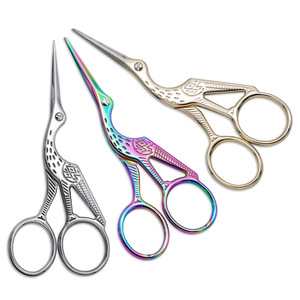 Lubanzuo Crane-shaped Embroidery Scissors 115mm Stainless Steel Cross-stitch Trimmed Shears Home Craft Use - Product Image 3