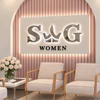 Enseigne de salon de beauté personnalisée, lettres métalliques rétroéclairées par LED, finition miroir 3D, logo d'entreprise éclairé pour la réception d'un spa ou d'une boutique