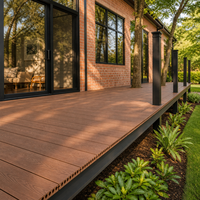Tarima de Exterior Antideslizante e Impermeable, Cuadrada, de 25 mm, de WPC, para Balcón, Patio, Jardín y Proyectos Comerciales
