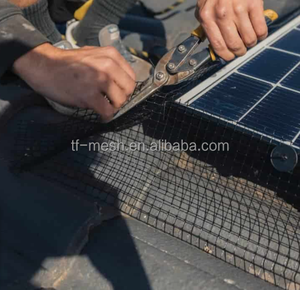 Mạ kẽm Đen PVC tráng 8 "panel năng lượng mặt trời chim Mesh-1.0mm nhiệm vụ nặng nề dây cuộn chống gỉ & Chew-proof cho mái nhà bảo vệ năng lượng mặt trời - Product Image 4