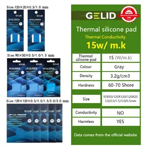 15W/Mk GELID Thermal Pad 90x50mm 0.5/1.0/1.5/2.0/2.5/3.0mm For Graphics Card GPU RTX 3060 3070 3080 3090