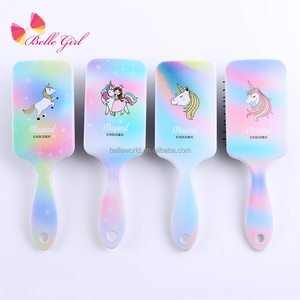 แปรงหวีผมสำหรับเด็กหวีผมสำหรับนวดผมม้าสี่เหลี่ยมขนาดใหญ่พิมพ์โลโก้ตามสั่งจากโรงงาน Belleworld - Product Image 1