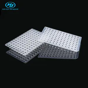 Haiwa LAB OEM plastik transparan, tepi transparan <span class=keywords><strong>96</strong></span> <span class=keywords><strong>Well</strong></span> 0.1ml 0.2ml pelat PCR untuk penggunaan di Lab - Product Image 1
