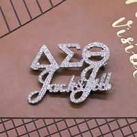 Bas prix en gros Delta Sigma Theta Jack et Jill symbole Design Celar Bling incrusté grec DST JJOA bijoux fantaisie broche broche
