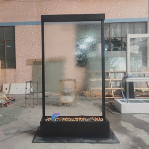 Glass Rectangle <b>Plant</b> Stand with LED Display Screen for Indoor/Outdoor Water Fountain Modern Design - Product Image 3