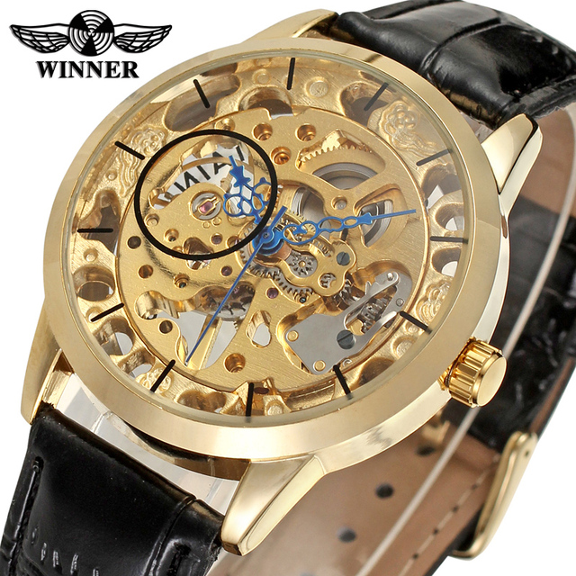 2026 Hot Selling Good Price Luxury Men's Gifts Mechanical Watch Hand Winding No Battery Hollow Out Gold Business Watches 41mm