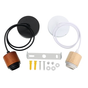 Portalampada a sospensione retrò E27 in legno con cavo da 1,2 metri, portalampada regolabile con <span class=keywords><strong>corda</strong></span> per lampada fai da te - Product Image 2