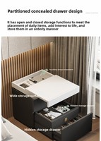 Table de chevet moderne minimaliste dissimulée avec armoire de rangement multifonctionnelle et coffre-fort intégré pour mobilier de chambre