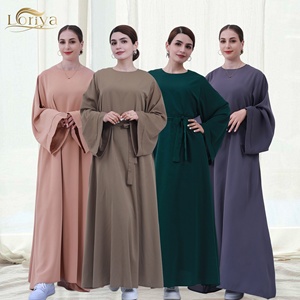 Loriya all'ingrosso Top seller Dubai Abaya tinta unita modesto abbigliamento islamico Abaya donna abiti musulmani