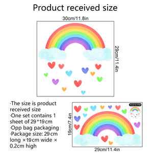 Nouveau dessin animé arc-en-ciel nuages <span class=keywords><strong>autocollant</strong></span> mural lumineux pour bébé enfants <span class=keywords><strong>chambre</strong></span> <span class=keywords><strong>chambre</strong></span> décoration de la maison papier peint lueur dans les autocollants sombres - Product Image 6