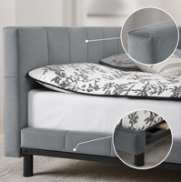 Sofá Cama de Franela Gris Estilo Nórdico con Cajones para Dormitorio