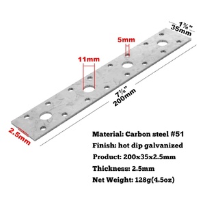 Plaque de raccordement plate pour réparation, support de <span class=keywords><strong>fixation</strong></span> en métal galvanisé à chaud - Product Image 1