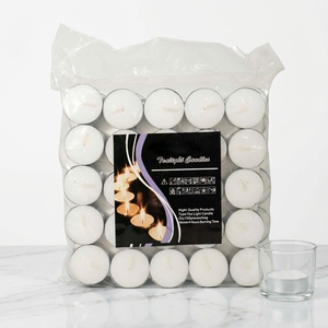 Confezione da 50 Candele <span class=keywords><strong>Tealight</strong></span> Bianche Senza Profumo e Senza Fumo Aoyin - Durata 4 Ore per Uso Interno e Decorazione Casa - Product Image 1