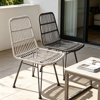 Chaise de loisirs d'extérieur en rotin, chaise de salle à manger pour balcon, chaise de restaurant personnalisée, ensemble table et chaises moderne empilable et imperméable