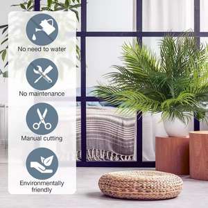 نباتات نخيل اصطناعية رخيصة، أوراق خضراء، شجيرات بلاستيكية، سيقان سرخس، نباتات نخيل واقعية بطول 53 سم - Product Image 4