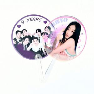 Venta Directa de Fábrica, Abanico de Mano de Plástico Transparente Personalizado e Impermeable, Diseño Personalizado de PVC con Ídolo KPOP para Fans - Product Image 6