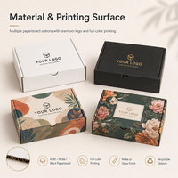 Boîte d'expédition personnalisée en carton ondulé E-Flute avec feuille d'or, papier de soie et carte de remerciement pour l'emballage de parfums et cosmétiques de luxe