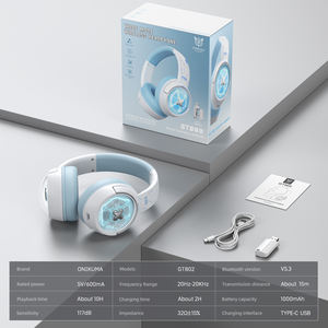Onikuma gt802 הדגם האחרון משקל קל מצב 2.4g build-in מיקרופון bt לבן שחור סוג צבע לבן-c אוזניות אלחוטיות - Product Image 6