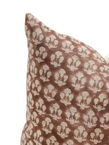 Rouille marron Boho ferme Floral Designer terre cuite rouille sur lin naturel taie d'oreiller automne décor toile housse de coussin - Product Image 5