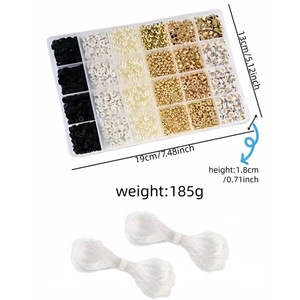 Kit de Accesorios para Joyería DIY, 24 Piezas de Cuentas de Arcilla Polimérica, Blancas, Negras, Doradas, en Forma de Estrella y Perla, para Hacer Pulseras - Product Image 2