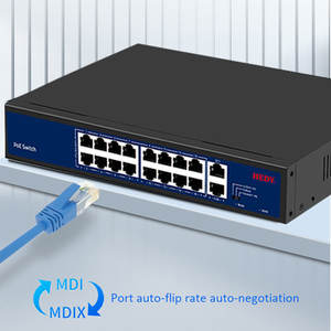 عرض ساخن: محول شبكة بـ<span class=keywords><strong>16</strong></span> منفذًا يدعم تقنية PoE مع منفذين للربط الصاعد بسرعة 1000 ميجابت في الثانية، 48 فولت، يدعم VLAN وQoS، يمتد لمسافة 250 متر لأنظمة المراقبة بالكاميرات - Product Image 4