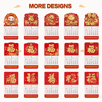 Kalender Cina FOOK 2027 Kalender Dinding Promosi Lunar Merah Kustom dengan Logo Grosir