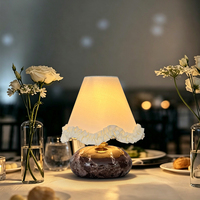 Lampes de table en marbre rouge sans fil rechargeables, modernes, à piles, avec commande tactile, abat-jour rose pour salon, lampe de bureau 2700K