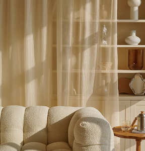 Tenda in garza di lino con ombreggiatura bianca <span class=keywords><strong>e</strong></span> <span class=keywords><strong>Beige</strong></span> all'uncinetto in stile dorato per casa soggiorno camera da letto tenda in tessuto - Product Image 2