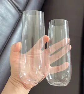 Gobelets à vin en plastique incassable, réutilisables, incassables, sans tige, verres à vin rouge, tasses à champagne en plastique, 9 OZ