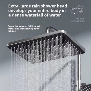 ZEPENG Moderne Ensemble <span class=keywords><strong>de</strong></span> <span class=keywords><strong>Douche</strong></span> Pluie 4 Fonctions en Aluminium Gris avec Affichage <span class=keywords><strong>de</strong></span> Température, Colonne <span class=keywords><strong>de</strong></span> <span class=keywords><strong>Douche</strong></span> Murale Type Clavier <span class=keywords><strong>de</strong></span> Piano <span class=keywords><strong>pour</strong></span> Salle <span class=keywords><strong>de</strong></span> Bain - Product Image 5
