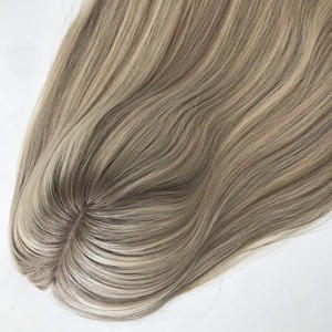 Topper de cheveux 100% humains de qualité supérieure pour femmes européennes, double épaisseur, taille personnalisable, toppers mono avec base en soie - Product Image 2