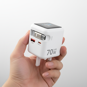 Productos Más Vendidos 2025, Cargador GaN PD, Adaptador de Carga Rápida para Portátil Tipo-C Retráctil, Cargador USB-C GaN PD3.0 de 70w - Product Image 1