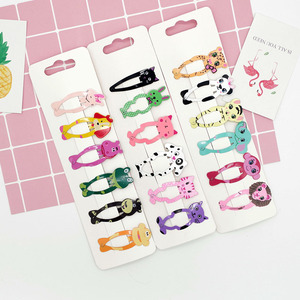 Suministro Exclusivo Transfronterizo, Pinzas de Pelo Metálicas con Estampado de Animales para Niñas, Estilo Europeo y Americano, Pinzas de Princesa - Product Image 1