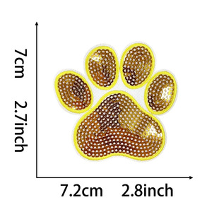 Trendy Patch Termoadesivo con Paillettes <span class=keywords><strong>a</strong></span> Forma di <span class=keywords><strong>Zampa</strong></span> di Cane da 2.8 Pollici, Patch Ricamato in PVC con Paillettes per Vestiti, Abiti, Cappelli, <span class=keywords><strong>Jeans</strong></span>, Fai da Te - Product Image 5