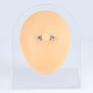 <span class=keywords><strong>Implant</strong></span> en titane ASTM F136 de qualité chirurgicale, sans filetage, avec zircon serti pour piercings de tétons - Product Image 5