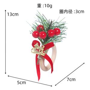 Nouveau Rond De Serviette De Noël Hôtel De Noël Réglage De La Table Porte-Serviettes En <span class=keywords><strong>Bois</strong></span> Vacances Pomme De Pin Cloche À La Main Rond De Serviette - Product Image 5