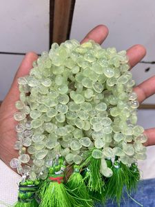 ลูกปัดหินพรีไนท์ธรรมชาติขัดเงาอย่างดีสำหรับทำเครื่องประดับ - Product Image 3