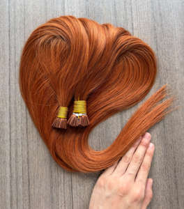 Capelli Veri Grezzi 10''-30'' Remy Castano Rame, Extension I-Tip MicroLink con Cuticole Allineate, 100% Capelli Umani Veri per Ingrosso - Product Image 1