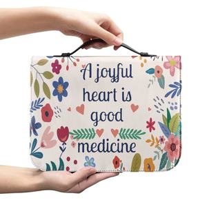 Nouvelle mode, housse de bible en cuir personnalisée, mots imprimés, étui de bible, étui de protection sacré, poignée de sac à main, poche zippée, housses de bible - Product Image 2