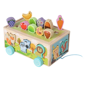 <span class=keywords><strong>Jeu</strong></span> d'apprentissage préscolaire Montessori en bois personnalisé, écologique, lisse et poli, à double usage, avec animaux de ferme et voitures, pour le <span class=keywords><strong>jeu</strong></span> de correspondance et la pêche - Product Image 4