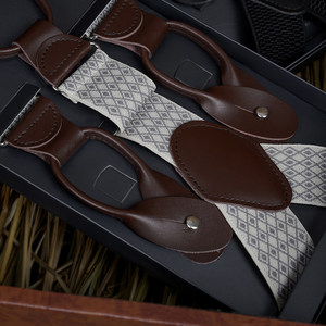 Bretelles élastiques pour hommes, style rétro britannique, à clipser, en Y, réglables pour pantalon - Product Image 5