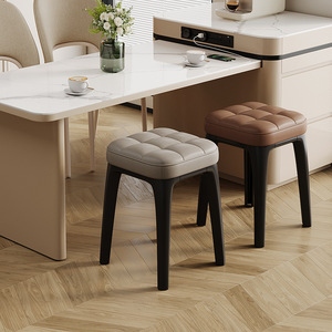 Household Stackable Plastic Modern <strong>Dining</strong> <strong>Table</strong> Bench Square <strong>Stool</strong> <strong>Dining</strong> Room Soft Bag Casual <strong>Stool</strong> Simple Dressing <strong>Stool</strong> - Product Image 3
